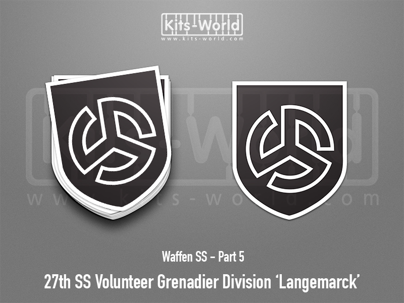 Kitsworld SAV Sticker - Waffen SS - 27th SS Volunteer Grenadier Division ‘Langemarck W:83mm x H:100mm 